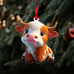Gift For Cow Lover, Personalized Ornament, Cute Little Cows Collection Ornament, Christmas Gift 02NAHN160823 - Ornament - GoDuckee