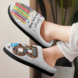 Just A Girl Who Loves Books, Personalized Home Slippers, Gift For Book Lovers - Shoes - GoDuckee