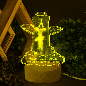 Personalized Gifts For Dog Lovers Memorial Led Light Angel Dog In Heaven - Led Night Light - GoDuckee