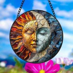 Personalized Sun And Moon Suncatcher Ornament 19acqn240824 - Ornament - GoDuckee