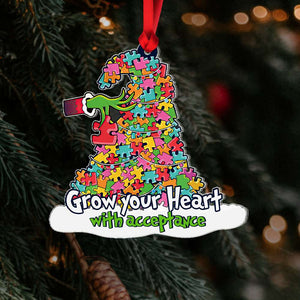 Grow Your Heart With Acceptance, Gift For Autism, Personalized Acrylic Ornament, Christmas Puzzle Hat Ornament, Christmas Gift 07QHHN121023 - Ornament - GoDuckee
