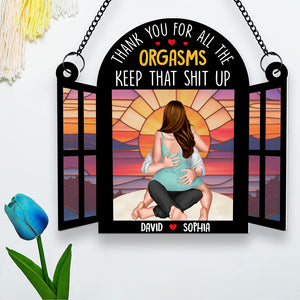 Personalized Gifts For Couple Suncatcher Ornament 01OHDT070624HH - Ornaments - GoDuckee