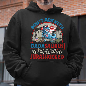 Don't Mess With Dadasaurus, Personalized Shirt, Dinosaur Dad In The Park, Gift For Dad - Shirts - GoDuckee