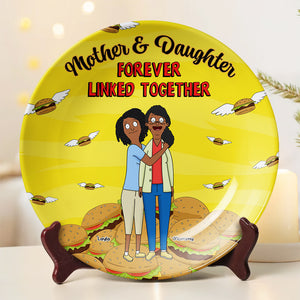 Personalized Gift For Mom Ceramic Round Plate Mother's Day Mom And Daughter 04XQMH140325HG - Ceramic Round Plate - GoDuckee