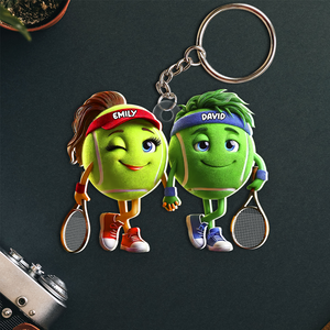 Personalized Gifts For Tennis Couple Keychain 04kapu051224 - Keychains - GoDuckee