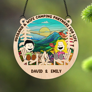 Personalized Gifts For Camping Couple Suncatcher Ornament 01kapu140125pa - Ornament - GoDuckee