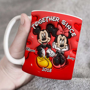 Together Since, Couple Gift, Personalized Mug, Mouse Couple Coffee Mug, Christmas Gift 01NAHN031123 - Coffee Mug - GoDuckee