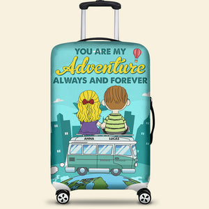 Personalized Gifts For Traveling Couple Luggage Cover 04xqtn191224hg - Luggage Covers - GoDuckee