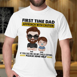 First Time Dad- Gift For Dad-Personalized Shirt-Dad Shirt - Shirts - GoDuckee