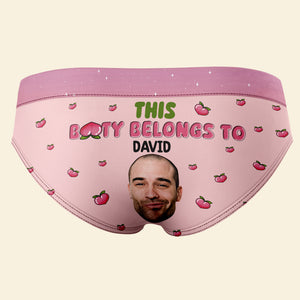 Custom Photo Gifts For Her Women's Brief This Booty Belongs To Funny Valentine's Gifts - Boxer Briefs - GoDuckee