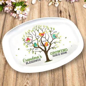 Grandma's Blessing, Personalized Resin Plate, Gifts For Grandma - Resin Plate - GoDuckee
