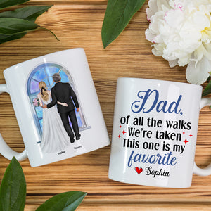 Of All The Walks This Is My Favorite, Personalized Coffee Mug, Dad Escorting Bride, Gift For Dad - Coffee Mug - GoDuckee