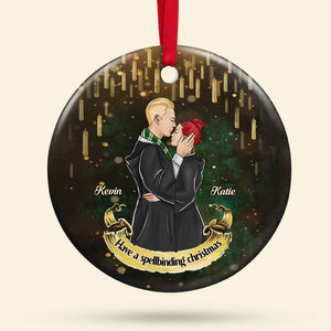 Have A Spellbinding Christmas 05HUDT301023TM Personalized Ornament, Kissing Couple Gifts - Ornament - GoDuckee