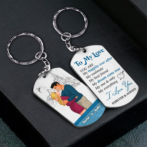 To My Love, Couple Gift, Personalized Stainless Steel Keychain, Couple Hugging Keychain 01HTHN211223DA - Keychains - GoDuckee