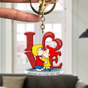 Personalized Gifts For Couple Keychain 04ohqn070125hg Couple Kissing - Keychains - GoDuckee