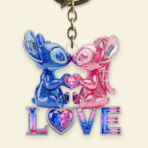 Kissing Aliens Couple Acrylic Keychain - Personalized Gifts For Couple 03OHPU020625 - Keychains - GoDuckee