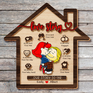 Personalized Gifts For Couple Wood Sign 02xqqn020125hg Love Story - Wood Sign - GoDuckee