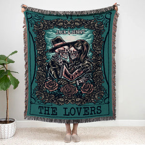 Personalized Tarot Couple Woven Blanket, Gift For Couple - Blanket - GoDuckee