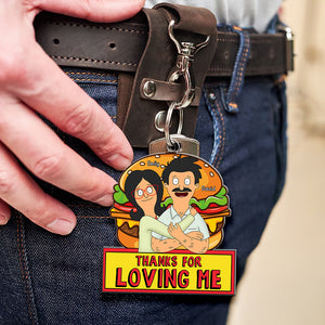 Personalized Gifts For Couple Keychain Thanks For Loving Me 06XQQN060225HG - Keychains - GoDuckee