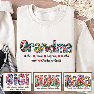 Personalized Gifts For Grandma Shirt, Vibrant Blooming Grandkids 01ACDT290325 - Shirts - GoDuckee