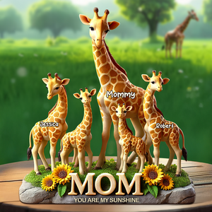 Giraffe Mom Plaque - Personalized Gifts For Mom 02hupu210425 - Shaped Plaques - GoDuckee