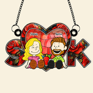 Personalized Gifts For Couple Suncatcher Ornament 03KADT090125PA - Ornament - GoDuckee