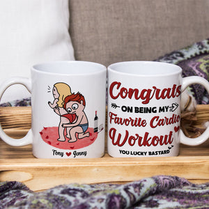 Funny Couple, Congrats On Being My Favorite Cardio Workout, Personalized Coffee Mug, Couple Gift, Gifts For Him, Gifts For Her - Coffee Mug - GoDuckee