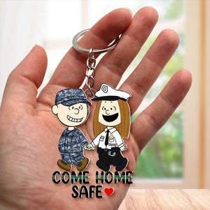 Personalized Gifts For Couple Keychain, Come Home Safe Custom Job Costume 02QHQN130125 - Keychains - GoDuckee