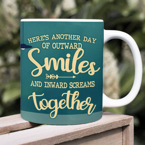 Work Besties, Gift For Coworkers, Personalized Mug, Funny Coworker Friends Mug 01DNHN220623HH - Coffee Mug - GoDuckee