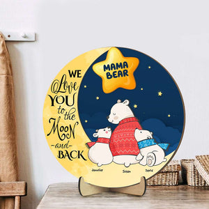 Personalized Gifts For Mom Wood Sign We Love You To The Moon And Back - Wood Signs - GoDuckee