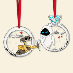 Set Of 2 Personalized Ornaments For Couple, PW-04NATN231023, Christmas Gift, Anniversary Gift Ideas - Ornament - GoDuckee