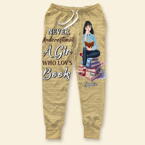 Personalized Gifts For Book Lovers Sweatpants 03ohtn171224pa Never Underestimate A Girl Who Loves Books - Shorts and Pants - GoDuckee