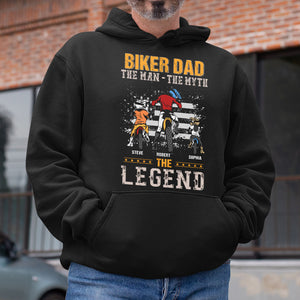 Biker Dad The Man the Myth The Legend, Personalized Shirt, Gift For Dad, Father's Day Gift - Shirts - GoDuckee