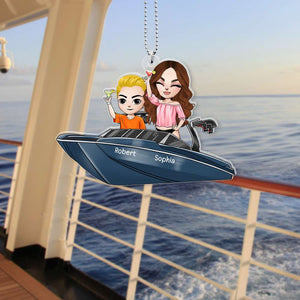 Wakeboarding Summer Vacation Personalized Transparent Car Ornament - Ornament - GoDuckee