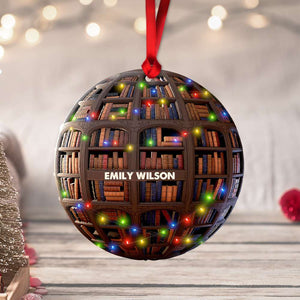Gift For Book Lover, Personalized Acrylic Ornament, Bookshelf Ornament, Christmas Gift 06NAHN210923 - Ornament - GoDuckee