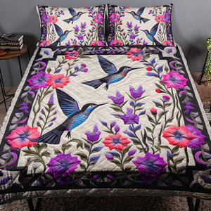 Birds and Flowers Quilt Bed Set 03qnqn301024 - Blanket - GoDuckee