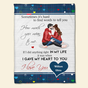 I Gave My Heart To You, Personalized Blanket, Sweet Couple Gifts - Blanket - GoDuckee