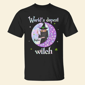 World's Dopest Witch, Personalized Weedhead Shirt, Gift For Witch Lover - Shirts - GoDuckee