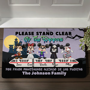 Please Stand Clear Of The Doors, Gift For Family, Personalized Doormat, Spooky Halloween Family Doormat, Halloween Gift 04QHHN100723HH - Doormat - GoDuckee