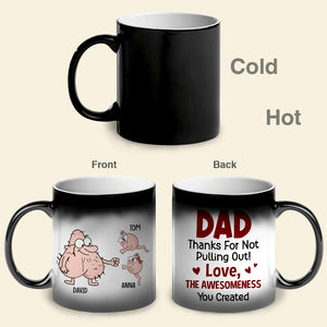 Dad Thanks For Not Pulling Out Personalized Magic Mug, Gift For Dad, Dad's Funny Sperms - Magic Mug - GoDuckee