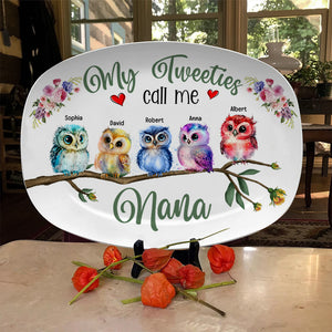 Grandma Little Tweeties, Personalized Resin Plate, My Tweeties Call Me Nana, Birthday Gift For Grandma - Resin Plate - GoDuckee