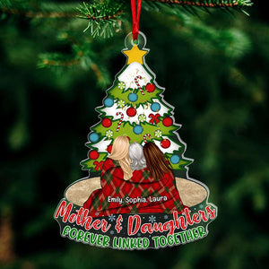 Mom & Daughters Forever Linked Together, Personalized Acrylic Ornament, Christmas Gift For Mom - Ornament - GoDuckee