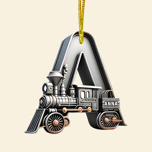 Custom Alphabet Letter Gifts For Train Lovers Christmas Ornament 05xqtn231024 - Ornament - GoDuckee