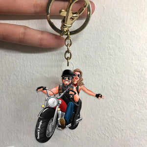Personalized Biker Couple Keychain Riding Couple - Keychains - GoDuckee
