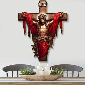 Gifts For Christians Wood Sign Jesus On The Cross 06ohqn070125 - Wood Sign - GoDuckee