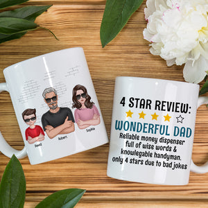 4 Star Review Wonderful Dad-Personalized Coffee Mug- Gift For Dad- Dad Coffee Mug - Coffee Mug - GoDuckee