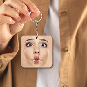 Reaction Face, Personalized Keychain, Gifts For Family, Friends - Keychains - GoDuckee