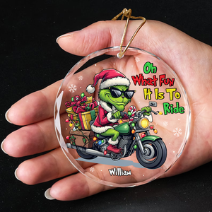 Personalized Gifts For Motorcycle Lovers, Christmas Crystal Glass Ornament 04XQPU200924 - Ornament - GoDuckee
