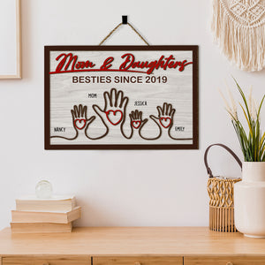 Personalized Gifts For Mom Wood Sign Mother And Kid Hand 04OHPU210224 - Wood Signs - GoDuckee