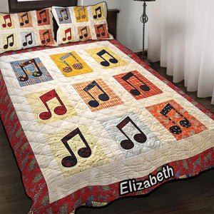 Personalized Gift For Music Lovers Quilt Bedding Set Charming Musical Notes 02QNQN311224 - Blanket - GoDuckee